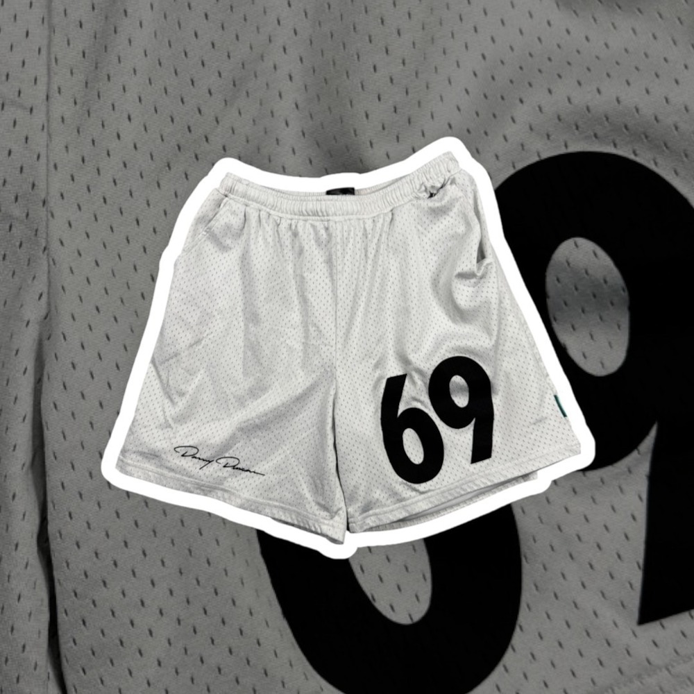 Danny Duncan Signature 69 White Mesh Basketball Shorts Mens Size L Large Logo